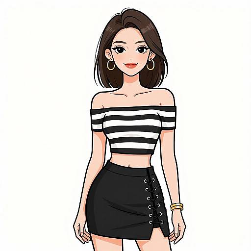 Smiling Woman in Trendy Fashion