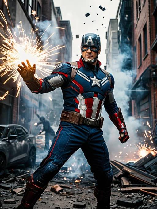 Dynamic Superhero in Action Pose