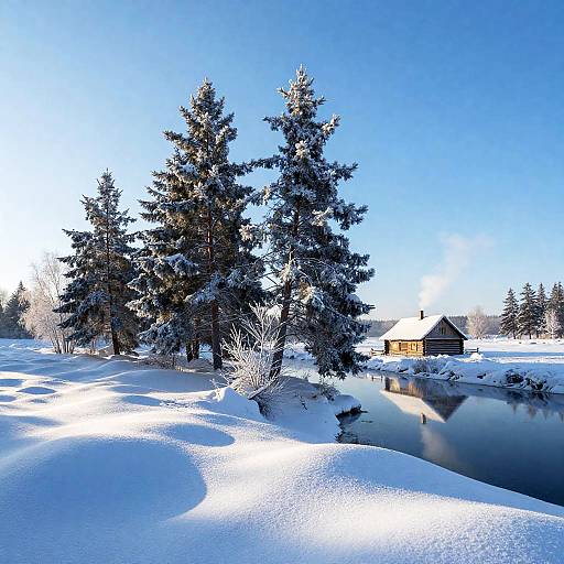 Serene Snowy Autumn Morning