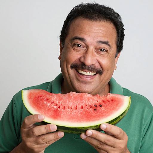 Laughing Man with Watermelon Slice