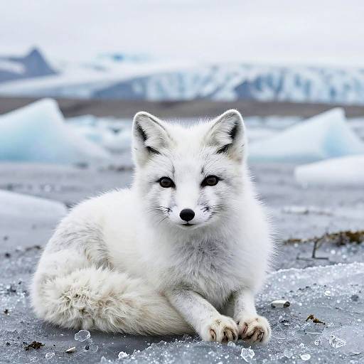Arctic Fox on Icy Tundra