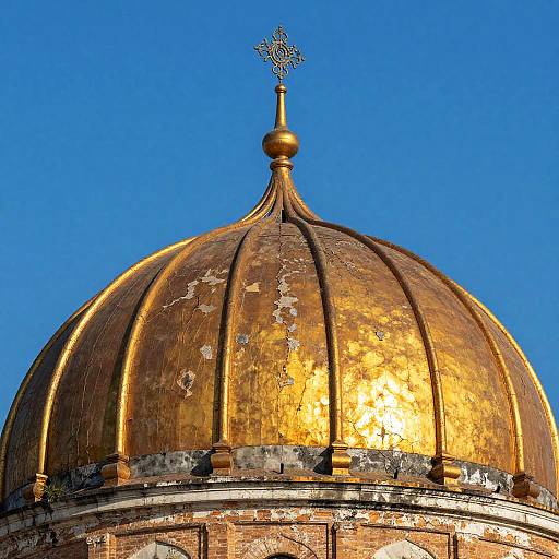Weathered Golden Dome with Spire