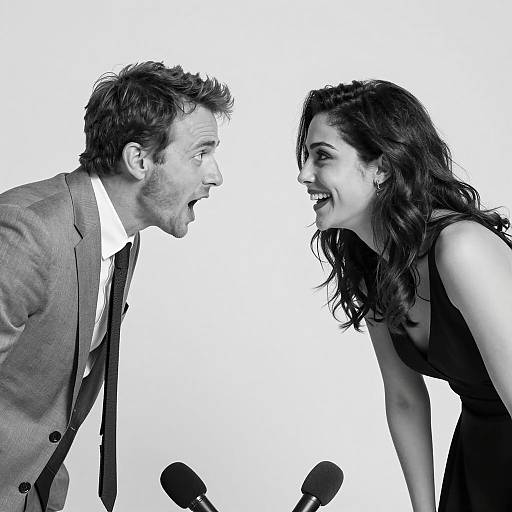 Intense Encounter: Black-and-White Portrait