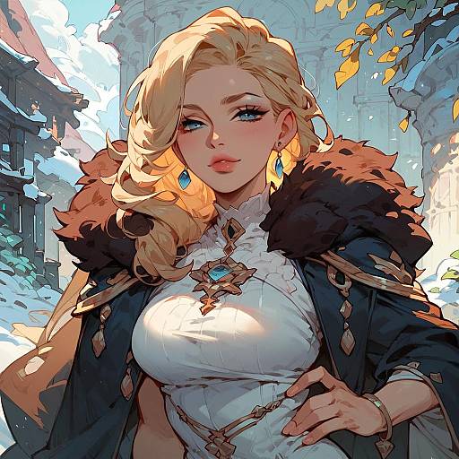 Confident Pose Outdoors in Snow