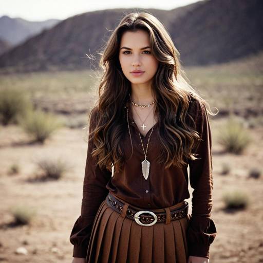 Young Woman in Brown Outfit Outdoors