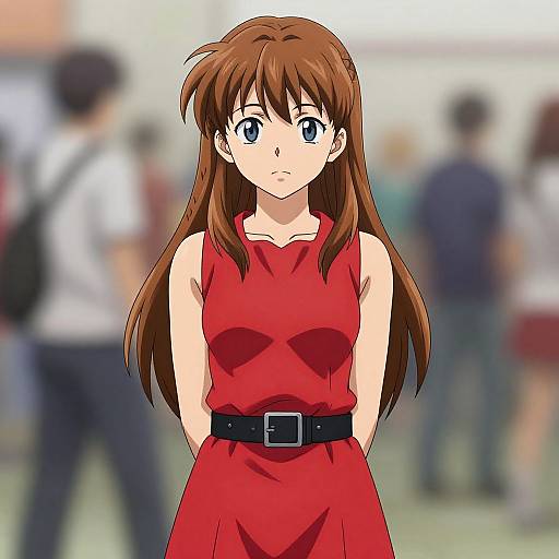 Realistic Uraraka in Red Dress