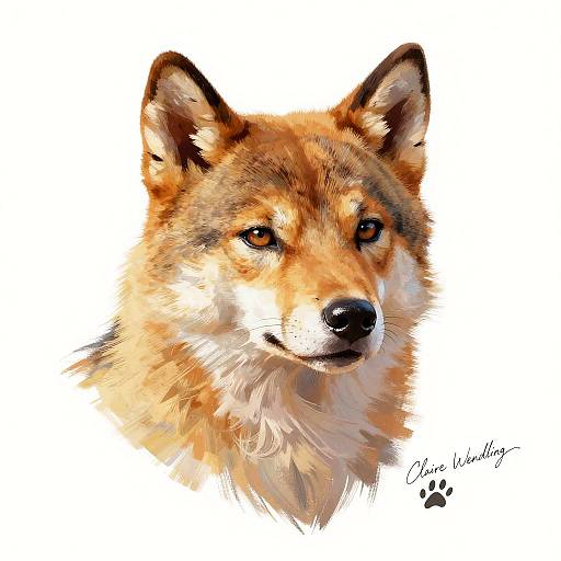 Furry Male Self-Portrait in Wendling Style