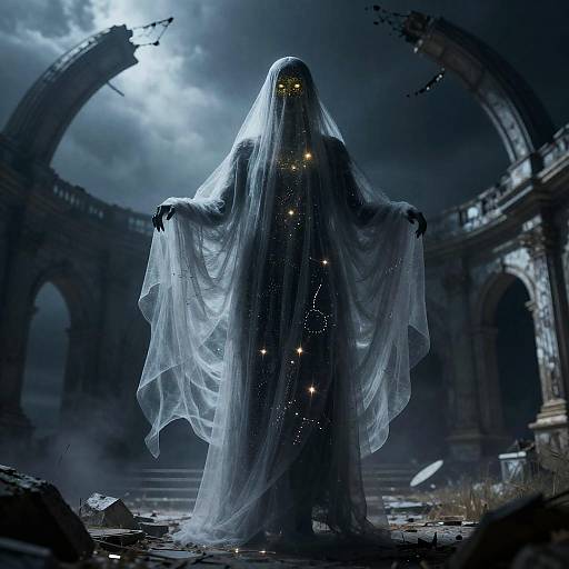 Ghostly Wraith in Ruined Observatory