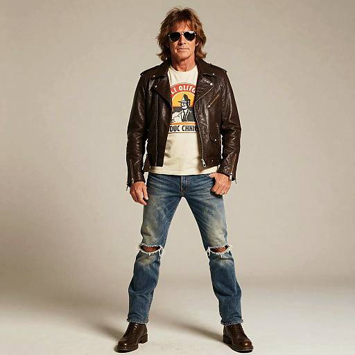 Retro 70s Rocker Style Man