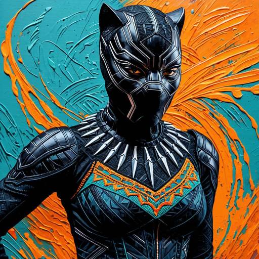Black Panther Inspired Embroidered Costume Portrait