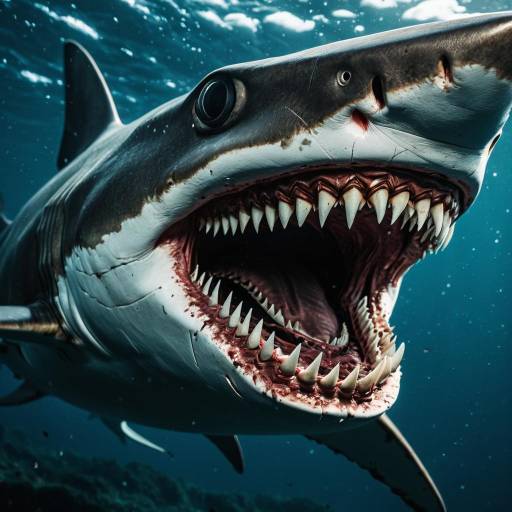 Lovecraftian Horror Shark with Open Mouth