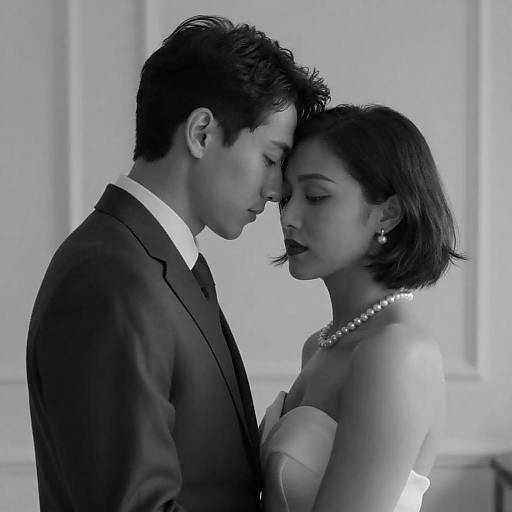 Intimate Black and White Embrace