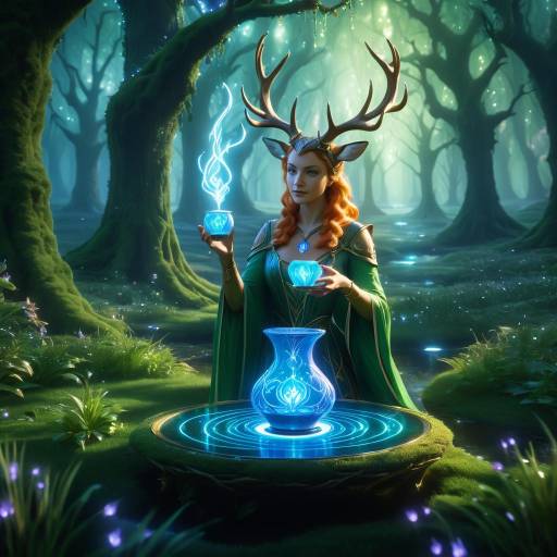 Deer Enchantress Brewing Serene Potion