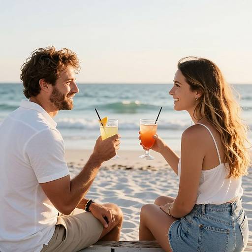 Couples Enjoying Drinks on Naples Beach