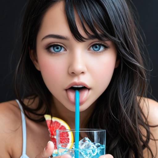 Playful Young Man Enjoying Sparkling Water