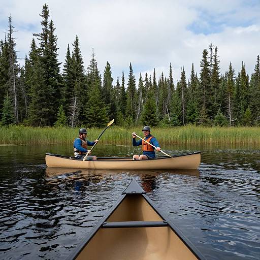 Canoe on Knife Lake Scenery