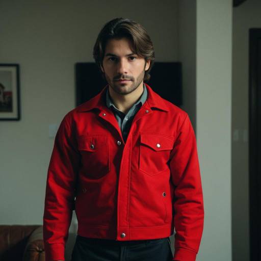 Man in Red Jacket Indoor Portrait