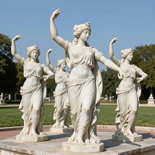 Dancing Marble Statues at High Noon