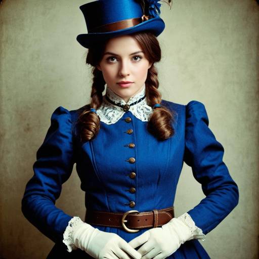 Victorian Woman in Blue Costume