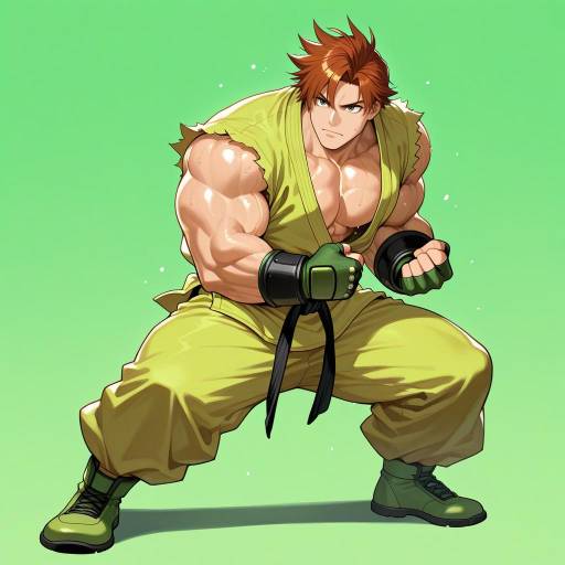 Muscular Male in Action Stance Muscular Male in Action Stance