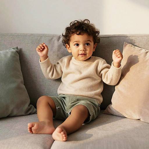 Tender Toddler in Cozy Pastel Setting