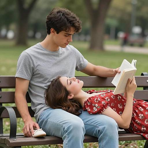 Serene Moment on a Park Bench