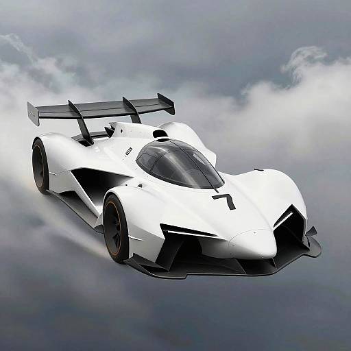 Futuristic Jet Car in Gray Skies