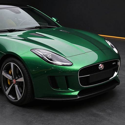 Photograph of a sleek, green Mazda RX-8 sports car with shiny, reflective paint, silver alloy wheels, and modern headlights, angled slightly to