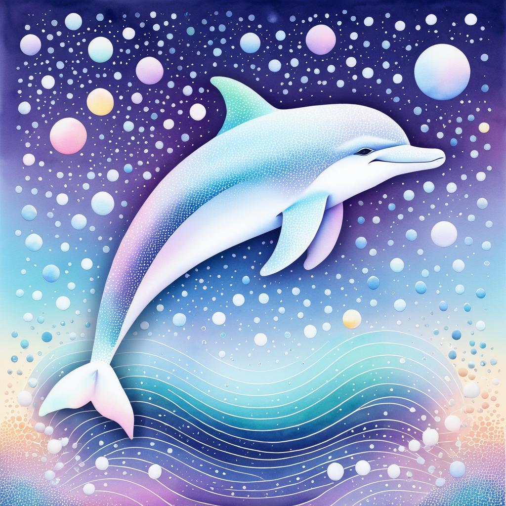 Playful Dolphin in Whimsical Pastels