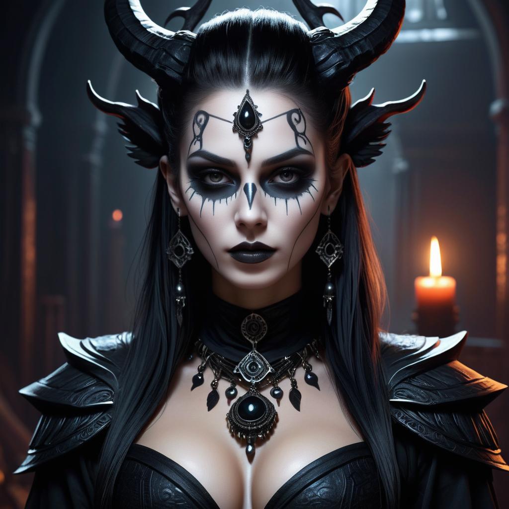 Gothic Shaman Portrait in Dark Fantasy