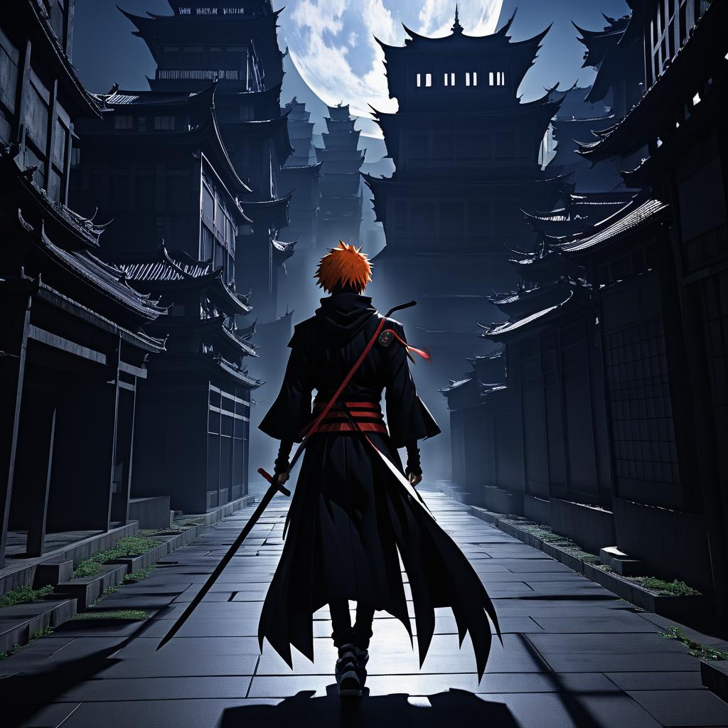 Ichigo in a Shadowy Hollow City