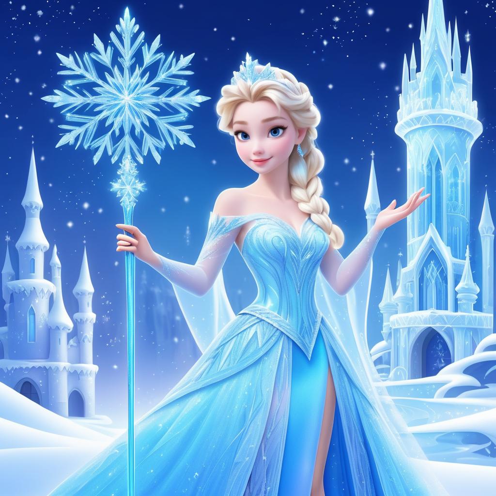 Elsa in Sparkling Ice Blue Gown