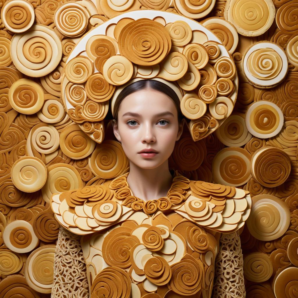 Surreal Bread Slice Fashion Portrait