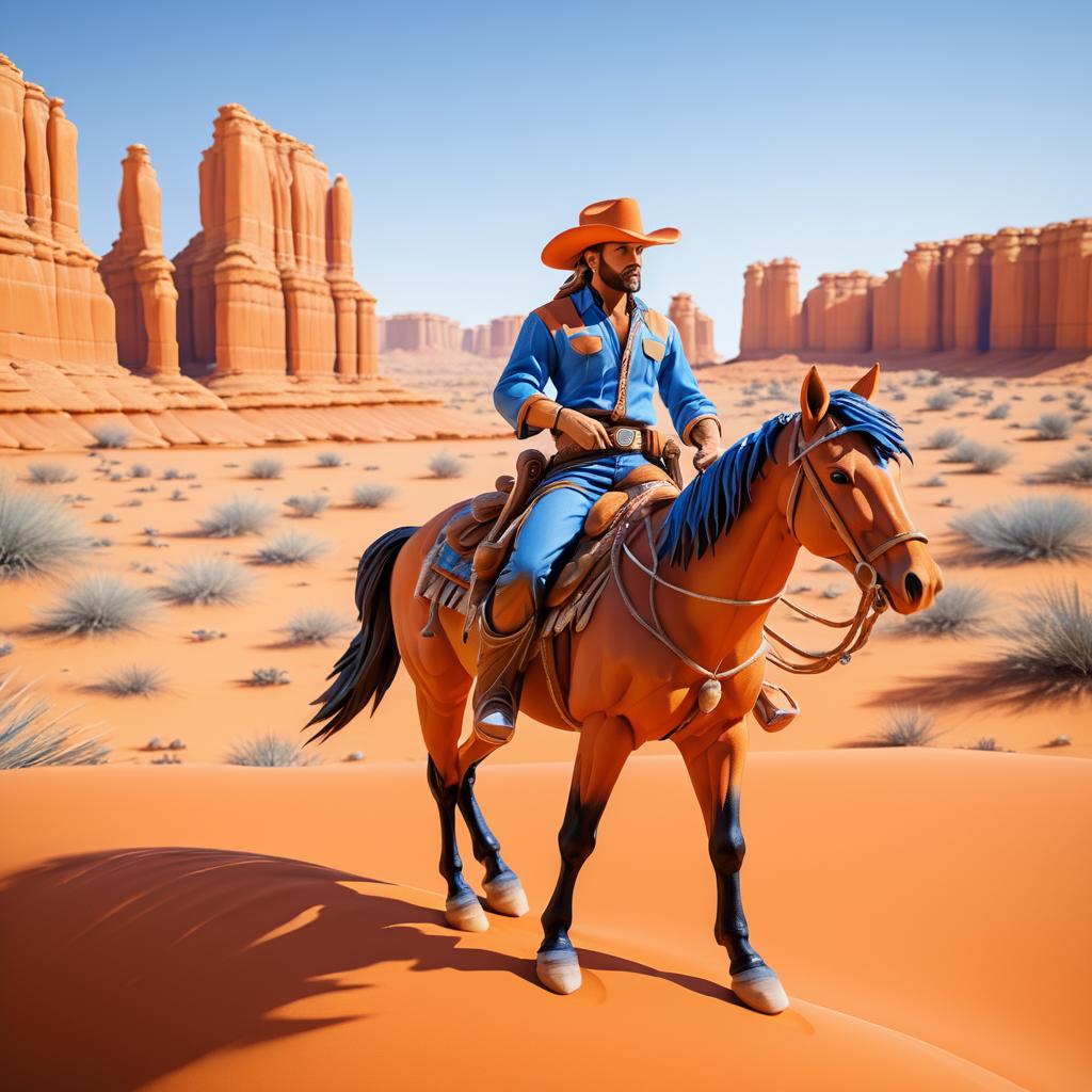 Ultra-Realistic Cowboy in Desert Landscape