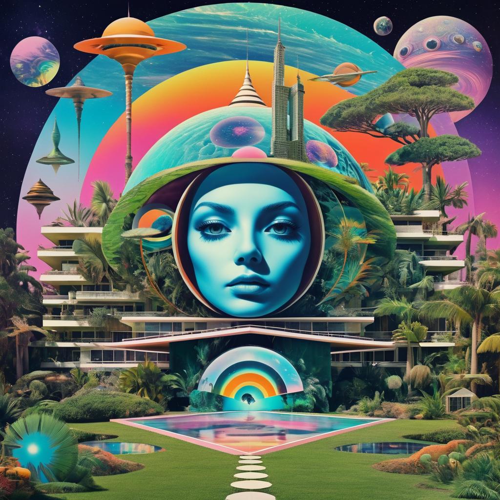 Psychedelic 70s Vintage Surreal Collage