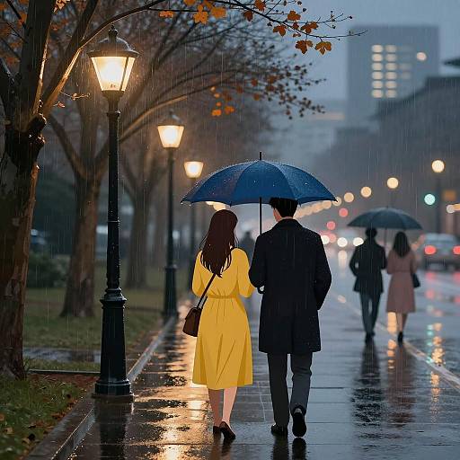 Romantic Rainy Night in the City