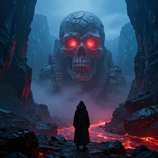 Alien Landscape with Colossal Skull