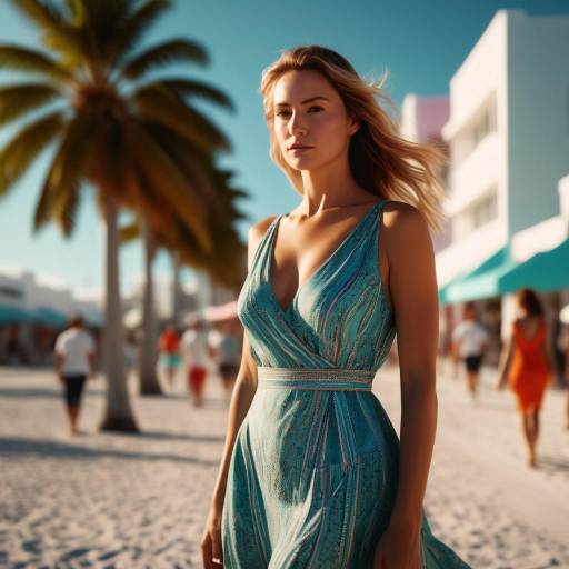 Vibrant South Beach Portrait of a Woman