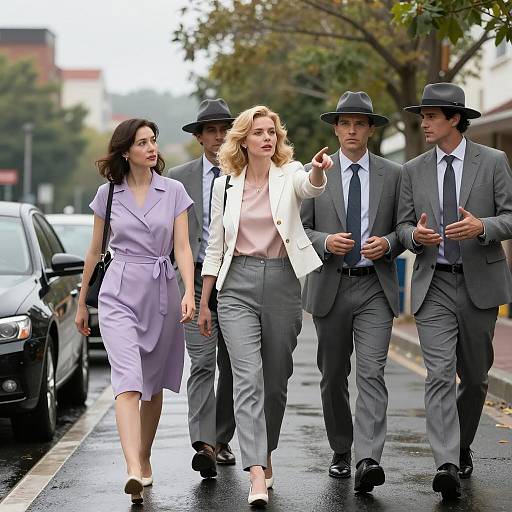 Bright Street Walk with Friends