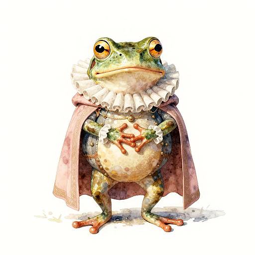 Whimsical Renaissance Frog Portrait