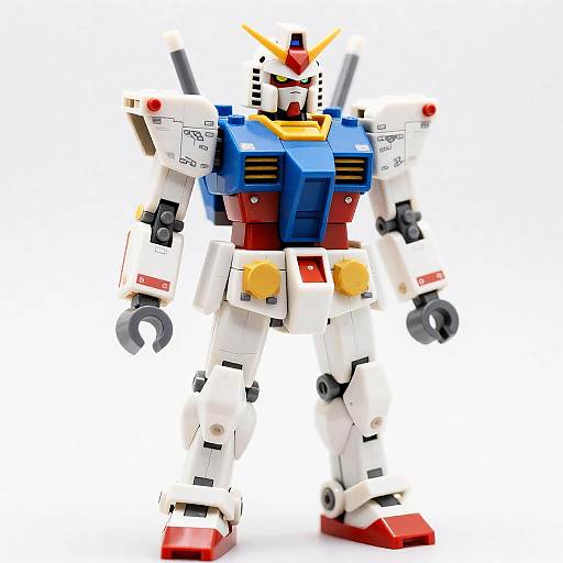 Gundam Model Toy on White Background