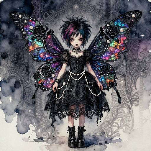 Ultra-Realistic Gothpunk Fairy Card