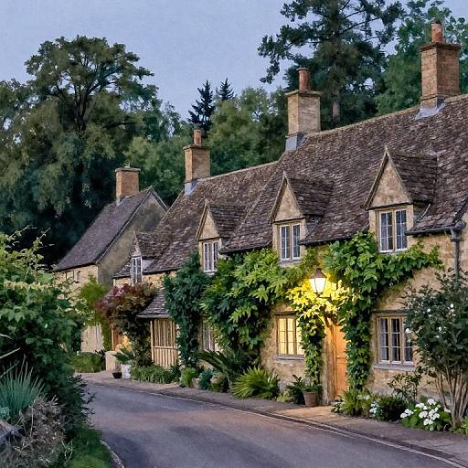 Twilight in Quaint English Village