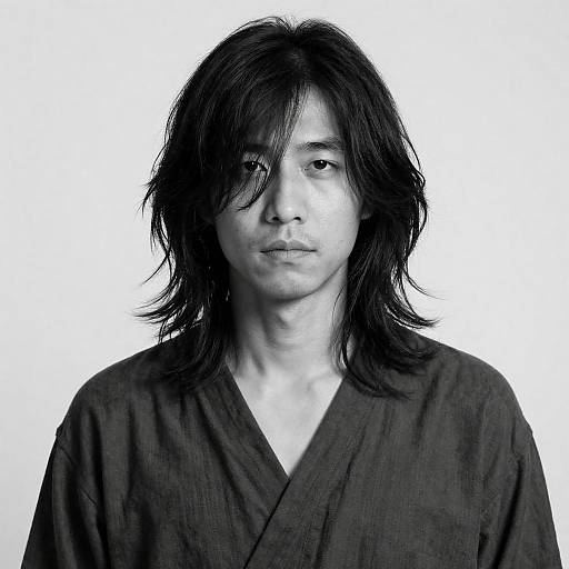 Monochromatic Portrait of an Asian Man