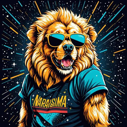 Retro Narasimha Lion Vector Art