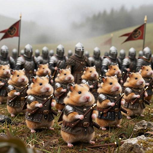 Epic Hamster Army in Medieval Battle