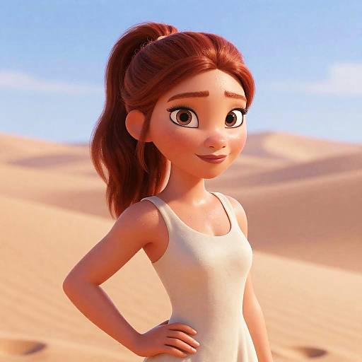 Ultra-Realistic Redhead Woman in Desert