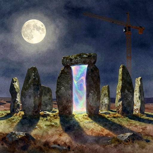 Futuristic Watercolor Portal at Callanish