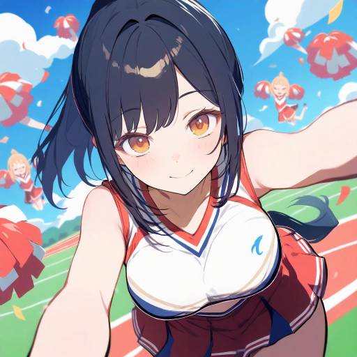Dynamic Cheerleader in Action