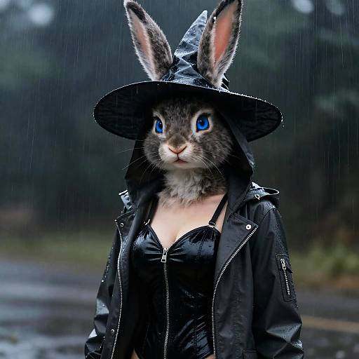 Photorealistic Rainy Furry Girl
